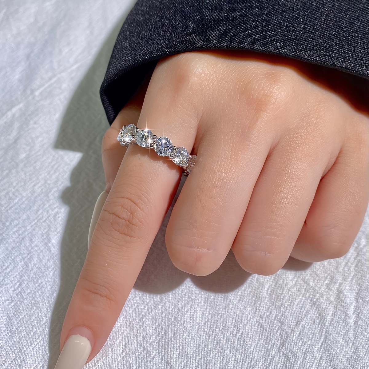 Women's 5mm Moissanite Eternity Band Classic Wedding Ring